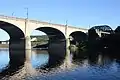 Bridge spans over Lehigh River.