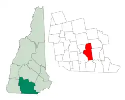 Location in Hillsborough County, New Hampshire