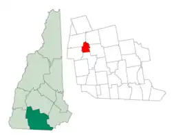 Location in Hillsborough County, New Hampshire