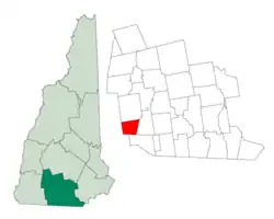 Location in Hillsborough County, New Hampshire