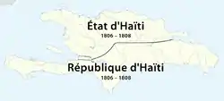 The State of Haiti in the north of Hispaniola