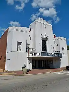 The Royal Theater was built in 1937 and was added to the National Register of Historic Places on June 21, 2001. The building currently serves as the Hogansville City Hall.