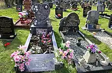 Holly Wells & Jessica Chapman's graves in Fordham Road Cemetery, Soham