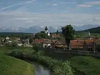 Hosman and its fortified church.