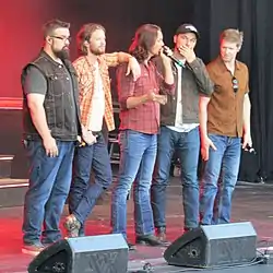 Home Free in 2018 (left to right: Rob Lundquist, Austin Brown, Tim Foust, Adam Chance, Adam Rupp)