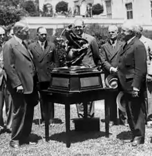 1929 Collier Trophy President Hoover presents the NACA's Chairman Joseph Ames for the NACA cowling