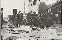 Destroyed garage of Hotel Evropa