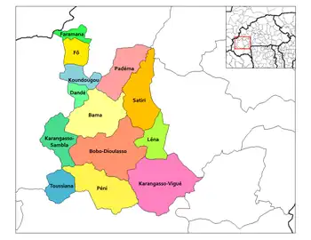 Dandé Department location in the province