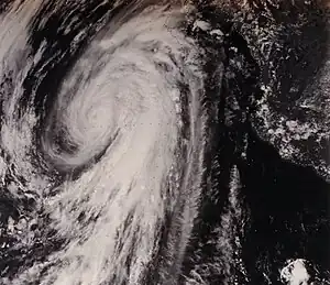 A satellite image of Hurricane Heather