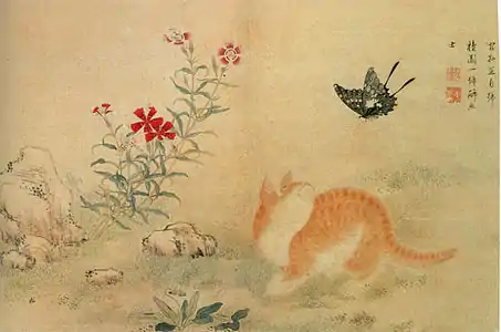 A cat and a butterflyHwangmyonongjeopdo