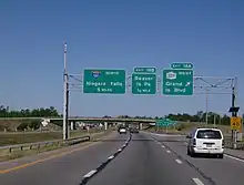 Interstate 190 northbound at exit 18A (New York State Route 324) on Grand Island