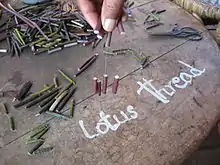 Lotus thread is used to weave a special robe for the Buddha.