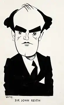 Image 59Caricature of Sir John Reith, by Wooding (from History of broadcasting)