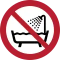 P026 – Do not use this device in a bathtub, shower or water-filled reservoir