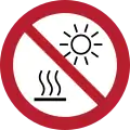 P068 – Do not expose to direct sunlight or hot surface