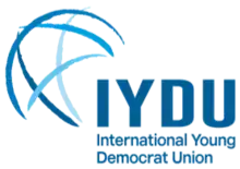 The IYDU logo is a stylised globe criss-crossed with blue lines.