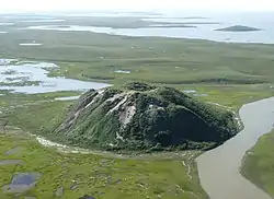 A view of Ibyuk Pingo, Canada's tallest pingo, and one of eight protected by the Pingo Canadian Landmark