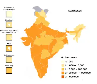 Active cases by state and union territory