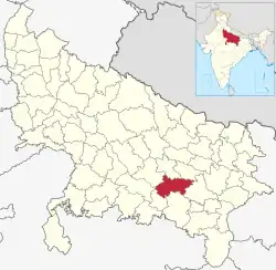 Location of Pratapgarh district in Uttar Pradesh