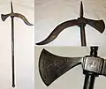 Indian tabar-zaghnal, a combination tabar axe and zaghnal war hammer - pick, all-steel construction, 18th to 19th century