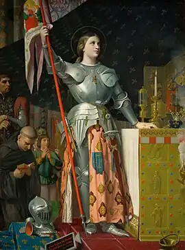 Painting of Joan at the coronation of Charles VII, by Jean Auguste Dominique Ingres (1854)