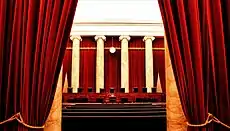 The Supreme Court courtroom interior with its Siena marble