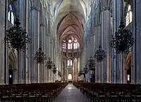 The central vessel of the nave and choir, looking east