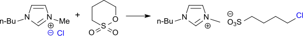 Synthese von ionischen Flüssigkeiten vom Chlorbutylsulfonat-Typ