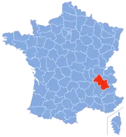 Location of Isère in France