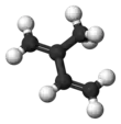 Ball-and-stick model of isoprene