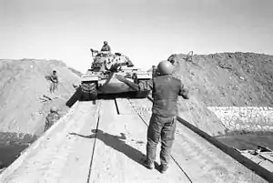 Image 28143rd Division crossing the Suez Canal in the direction of Cairo during the Yom Kippur War, 15 October 1973 (from History of Israel)