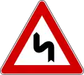 Double bend, first to left(formerly used )