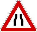 Road narrows(formerly used )