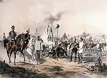 Count Franz von Schlick on battlefield during the Hungarian Revolution of 1848