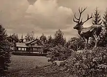 Rominten Hunting Lodge. The bronze deer was moved to Smolensk after World War II.