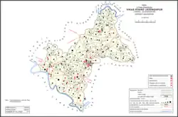 Map showing Daulatpur (#215) in Jaisinghpur CD block