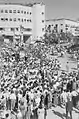 30 November 1947: Mugrabi Square in Tel Aviv, crowds celebrate the announcement on 29 November United Nations General Assembly decision to end the British Mandate in the Land of Israel