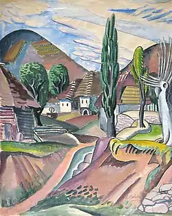 Jan Matulka - Tŭri Pôle Landscape (c1921)