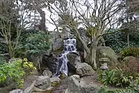 Waterfall between ponds