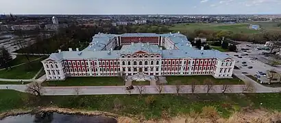 Jelgava palace aerial view (as seen from Google maps)