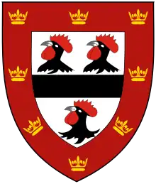  A shield displaying the coat of arms of Jesus Collge, Cambridge