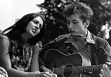 Joan Baez and Bob Dylan singing