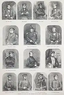 A newspaper article depicting portraits drawn from daguerreotypes by Richard Beard. From The Illustrated London News (1845).