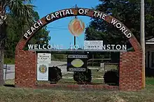 Welcome sign entering Johnston, SC