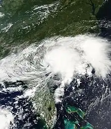 A visible satellite imagery of Tropical Storm Julia over Georgia on September 14