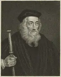 John Wycliffe, early dissident in the Roman Catholic Church during the 14th century