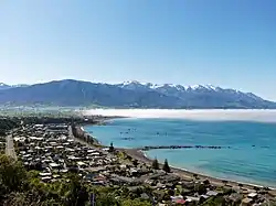 Town of Kaikōura as seen from the peninsula