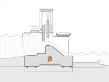 Kakhovka Dam cross-section scheme