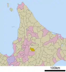 Location of Kamifurano in Hokkaido (Kamikawa Subprefecture)