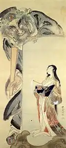 Kawanabe Kyōsai, "Emma and the Hell Courtesan"